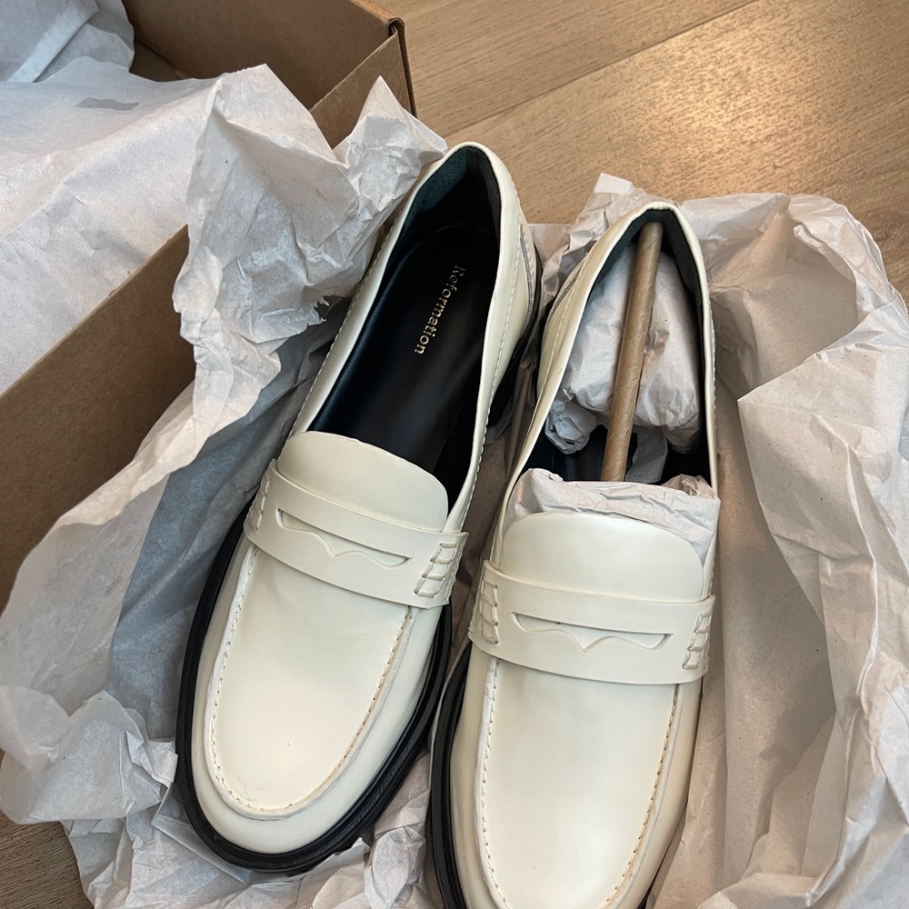 Reformation White Chunky Loafers